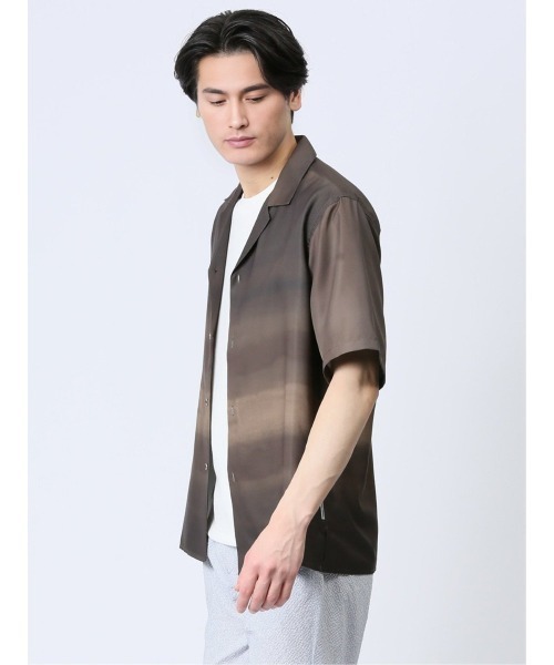 renoma HOMME（レノマオム）の「【ストレッチ 開襟】レノマ オム グラデーション オープンカラー半袖シャツ（シャツ/ブラウス・メンズ・ブラウン/ライトグレー・LARGE/X-LARGE/MEDIUM）」の16枚目の写真