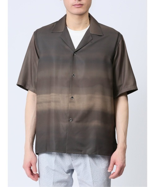 renoma HOMME（レノマオム）の「【ストレッチ 開襟】レノマ オム グラデーション オープンカラー半袖シャツ（シャツ/ブラウス・メンズ・ブラウン/ライトグレー・LARGE/X-LARGE/MEDIUM）」の13枚目の写真