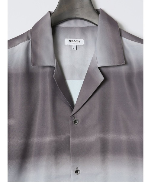 renoma HOMME（レノマオム）の「【ストレッチ 開襟】レノマ オム グラデーション オープンカラー半袖シャツ（シャツ/ブラウス・メンズ・ブラウン/ライトグレー・LARGE/X-LARGE/MEDIUM）」の6枚目の写真