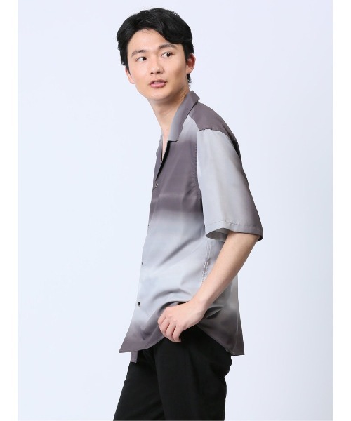 renoma HOMME（レノマオム）の「【ストレッチ 開襟】レノマ オム グラデーション オープンカラー半袖シャツ（シャツ/ブラウス・メンズ・ブラウン/ライトグレー・LARGE/X-LARGE/MEDIUM）」の19枚目の写真