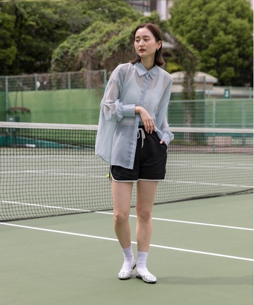 ad thie（アドティエ）の「カラバリ豊富  オーバーシルエットシアーシャツ（シャツ/ブラウス・レディース・オレンジ/ライトグレー/ピンク/オフホワイト/ブラック/ライトブルー・FREE）」の20枚目の写真