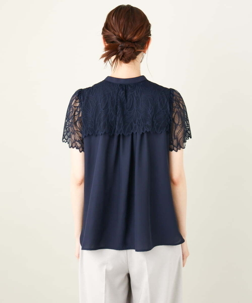a.v.v（アーヴェヴェ）の「レースヨークブラウス（シャツ/ブラウス・レディース・ネイビー/ブルー/アイボリー/ライラック・34/36/38/40/42）」の22枚目の写真