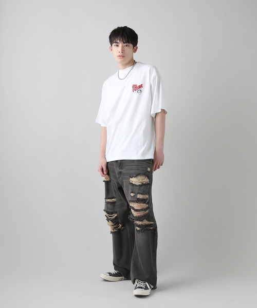 Ed Hardy(エドハーディー)の「Buyer's Select/ED HARDYアートバックプリントウルフプリント半袖Tシャツ(Tシャツ/カットソー・メンズ・ブラック/ホワイト/ライム・M/L)」の4枚目の写真