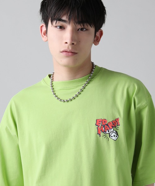 Ed Hardy(エドハーディー)の「Buyer's Select/ED HARDYアートバックプリントウルフプリント半袖Tシャツ(Tシャツ/カットソー・メンズ・ブラック/ホワイト/ライム・M/L)」の18枚目の写真
