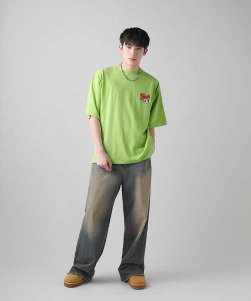 Ed Hardy(エドハーディー)の「Buyer's Select/ED HARDYアートバックプリントウルフプリント半袖Tシャツ(Tシャツ/カットソー・メンズ・ブラック/ホワイト/ライム・M/L)」の14枚目の写真