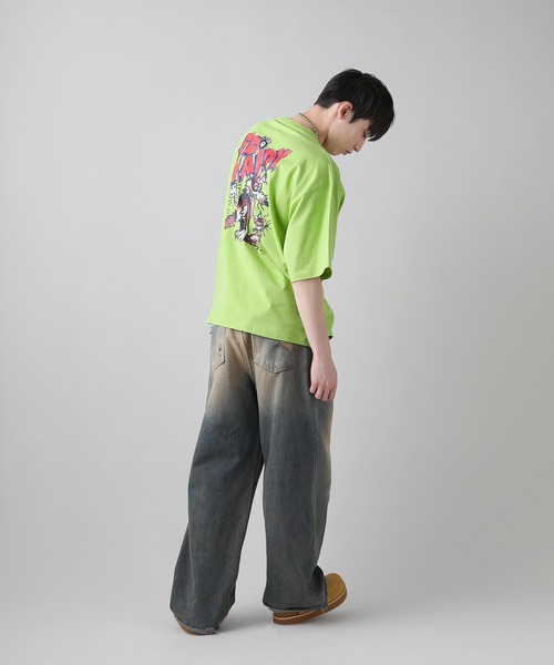 Ed Hardy(エドハーディー)の「Buyer's Select/ED HARDYアートバックプリントウルフプリント半袖Tシャツ(Tシャツ/カットソー・メンズ・ブラック/ホワイト/ライム・M/L)」の12枚目の写真