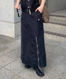 ISOOK（アイスー）の「ジップスリットカーゴスカート(kiharu original) / ミリタリースカート ロング スリットスカート デザインスカート（スカート）」