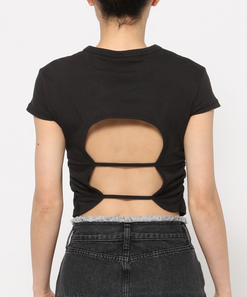 Midnight Move（ミッドナイトムーブ）の「Midnight Move／バックスリットT（カップ付き）（Tシャツ/カットソー・レディース・ブラック/ホワイト・FREE）」の19枚目の写真