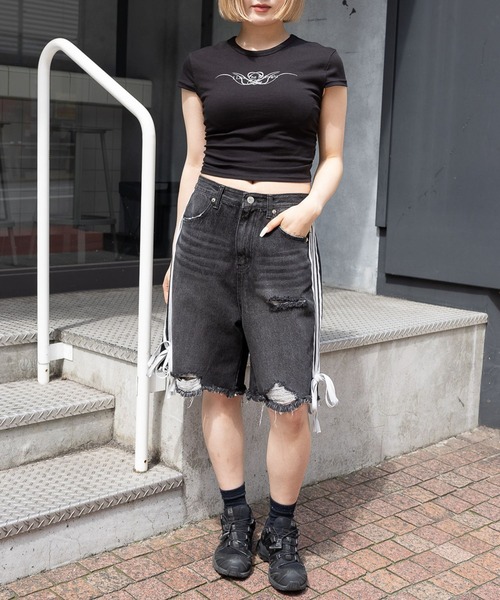 Midnight Move（ミッドナイトムーブ）の「Midnight Move／バックスリットT（カップ付き）（Tシャツ/カットソー・レディース・ブラック/ホワイト・FREE）」の7枚目の写真