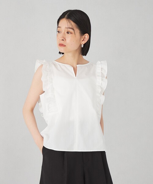 EMMEL REFINES（エメルリファインズ）の「＜EMMEL REFINES＞EM ソデフリル バックリボン ブラウス（シャツ/ブラウス・レディース・コバルトブルー/ネイビー/ホワイト・FREE）」の5枚目の写真