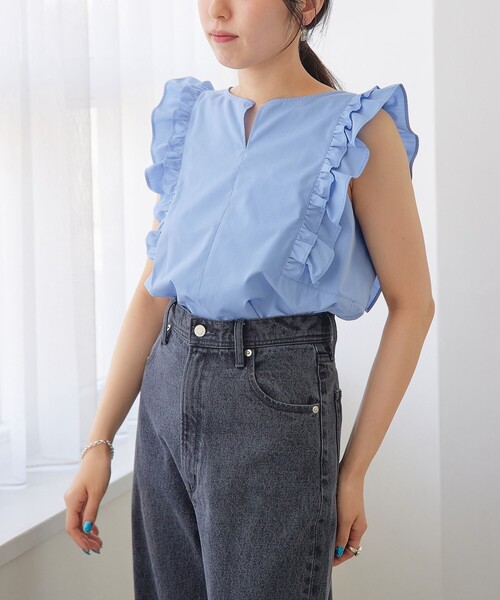 EMMEL REFINES（エメルリファインズ）の「＜EMMEL REFINES＞EM ソデフリル バックリボン ブラウス（シャツ/ブラウス・レディース・コバルトブルー/ネイビー/ホワイト・FREE）」の14枚目の写真