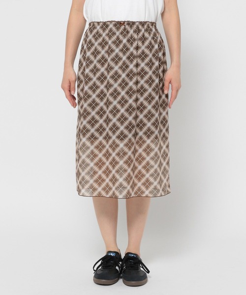 3.3 Field Trip （3.3フィールドトリップ）の「3.3 Field Trip／シアーチェックスカート（スカート・レディース・ブラウン/グレー・FREE）」の14枚目の写真