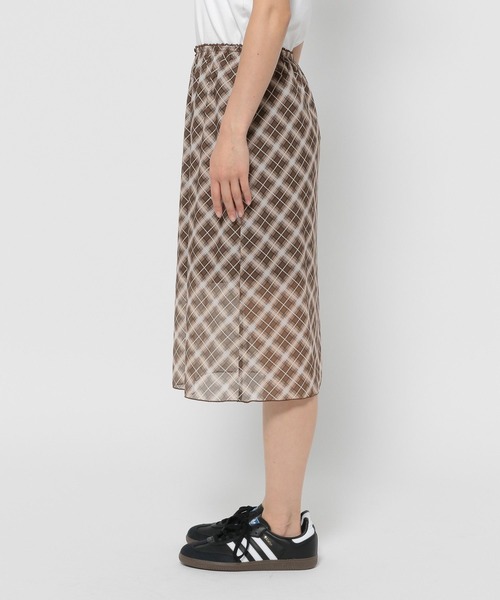 3.3 Field Trip （3.3フィールドトリップ）の「3.3 Field Trip／シアーチェックスカート（スカート・レディース・ブラウン/グレー・FREE）」の15枚目の写真