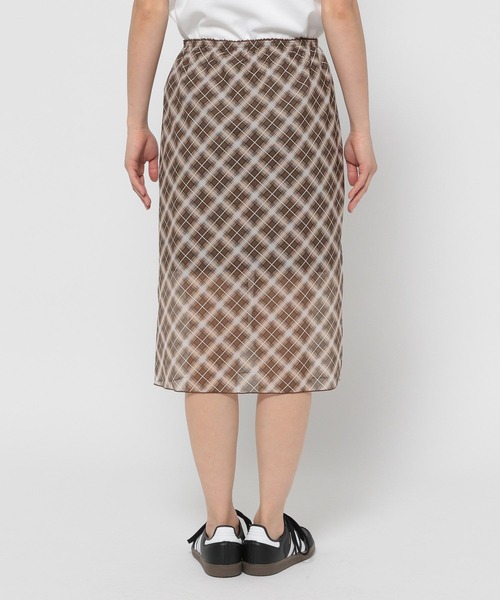 3.3 Field Trip （3.3フィールドトリップ）の「3.3 Field Trip／シアーチェックスカート（スカート・レディース・ブラウン/グレー・FREE）」の16枚目の写真