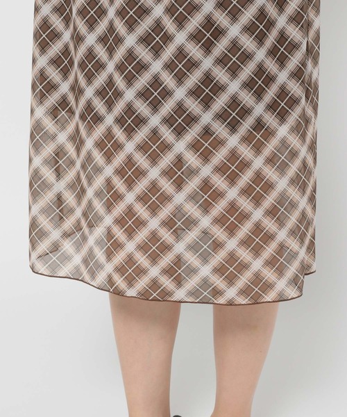 3.3 Field Trip （3.3フィールドトリップ）の「3.3 Field Trip／シアーチェックスカート（スカート・レディース・ブラウン/グレー・FREE）」の8枚目の写真