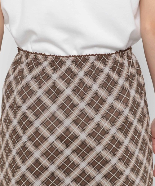 3.3 Field Trip （3.3フィールドトリップ）の「3.3 Field Trip／シアーチェックスカート（スカート・レディース・ブラウン/グレー・FREE）」の9枚目の写真