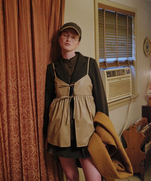 FREAK'S STORE(フリークスストア)の「チェックメルトンキャップ(キャップ・レディース・ベージュ/グレー・ONE SIZE)」の3枚目の写真