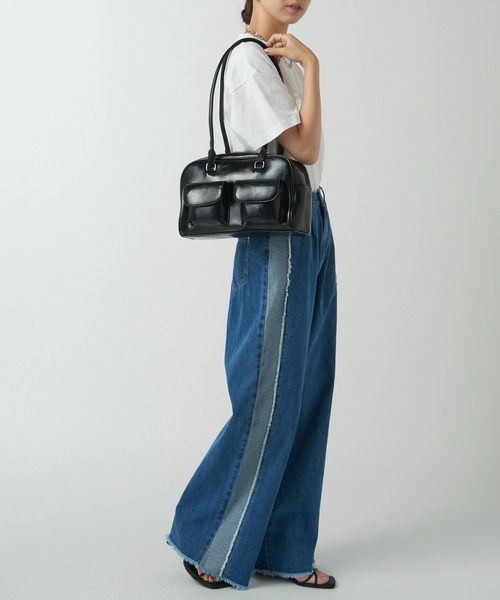 セール】【SETUP7】マルチポケットスクエアレザーショルダーバッグ KNF