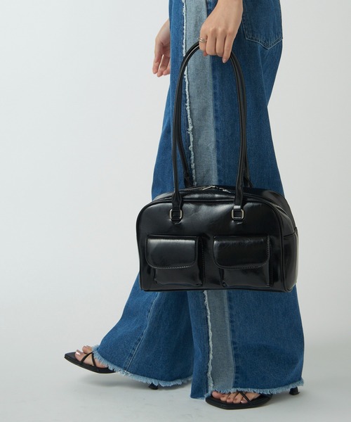 セール】【SETUP7】マルチポケットスクエアレザーショルダーバッグ KNF