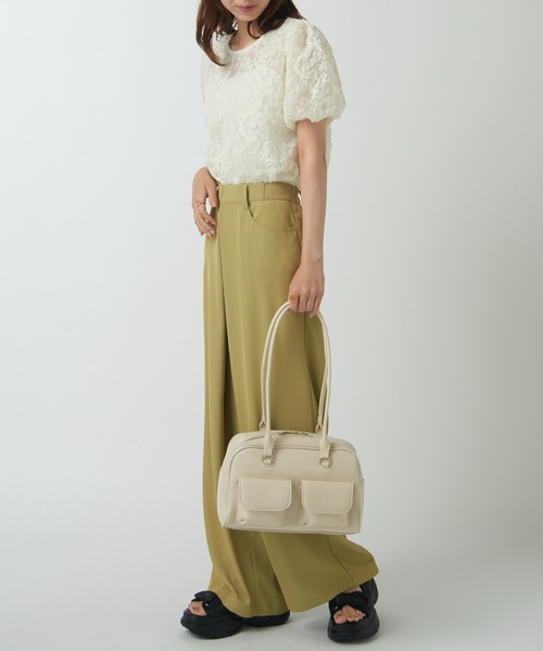 セール】【SETUP7】マルチポケットスクエアレザーショルダーバッグ KNF