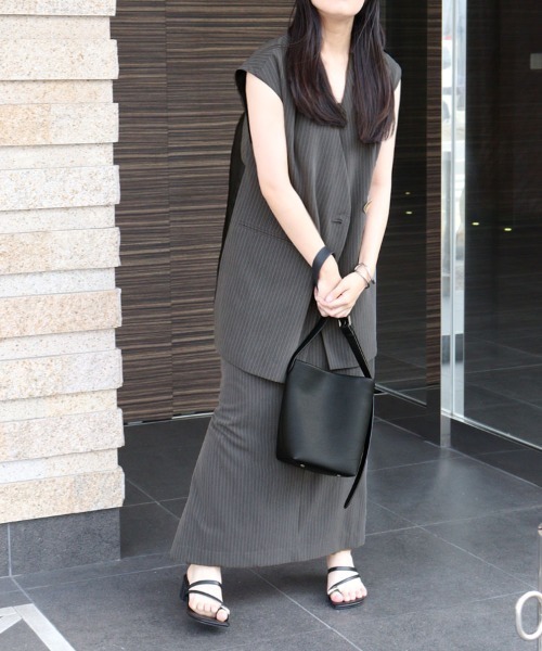 ANDRESD back sheer gilet setup dress結婚式 セール】【ANDRESD】back sheer gilet setup dress 2点セット