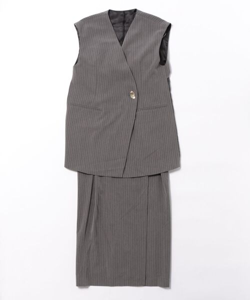 セール】【ANDRESD】back sheer gilet setup dress 2点セット 結婚式