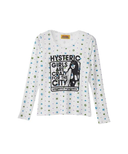 美品ヒステリックグラマーヒスガールロゴ総柄薄手ラメニットカットソーレディース HYSTERIC GLAMOUR ヒステリックグラマー 02173NS07 METAL 総柄