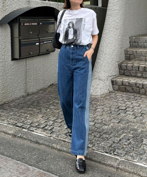 fredy emue（フレディエミュ）の「サイド切替デニムパンツ（デニムパンツ・レディース・ブルー/サックスブルー・38/36）」の7枚目の写真