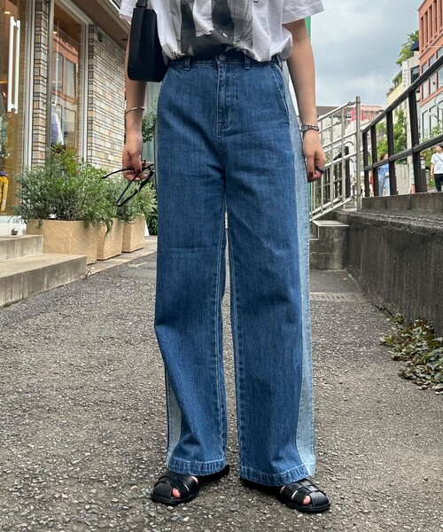 fredy emue（フレディエミュ）の「サイド切替デニムパンツ（デニムパンツ・レディース・ブルー/サックスブルー・38/36）」の15枚目の写真