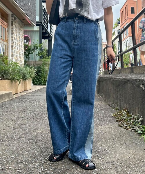 fredy emue（フレディエミュ）の「サイド切替デニムパンツ（デニムパンツ・レディース・ブルー/サックスブルー・38/36）」の16枚目の写真