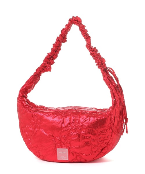 tiny tiny（ティニーティニー）の「キルトギャザーショルダーバッグ[tiny tiny(ティニーティニー)]（ショルダーバッグ・レディース・レッド/ブラック/シルバー・0）」の3枚目の写真