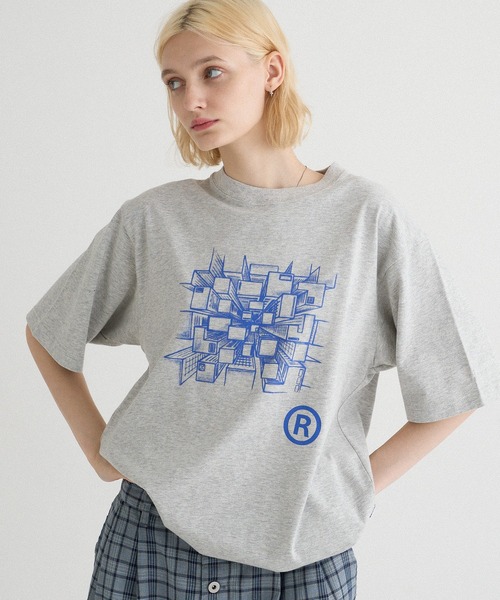 WISH FOR EVER(ウィッシュフォーエバー)の「DRAWCODE ART GRAPHIC T/ドローコードアートグラフィックT(Tシャツ/カットソー・メンズ・イエロー/ブラック/グレー・MEDIUM/LARGE)」の2枚目の写真