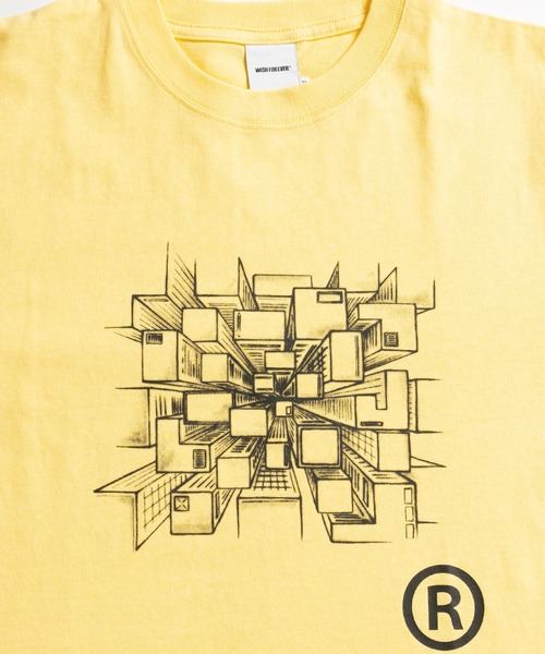 WISH FOR EVER(ウィッシュフォーエバー)の「DRAWCODE ART GRAPHIC T/ドローコードアートグラフィックT(Tシャツ/カットソー・メンズ・イエロー/ブラック/グレー・MEDIUM/LARGE)」の10枚目の写真