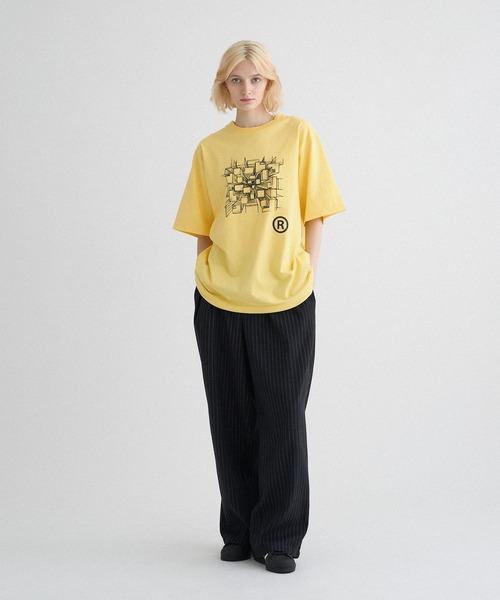 WISH FOR EVER(ウィッシュフォーエバー)の「DRAWCODE ART GRAPHIC T/ドローコードアートグラフィックT(Tシャツ/カットソー・メンズ・イエロー/ブラック/グレー・MEDIUM/LARGE)」の9枚目の写真