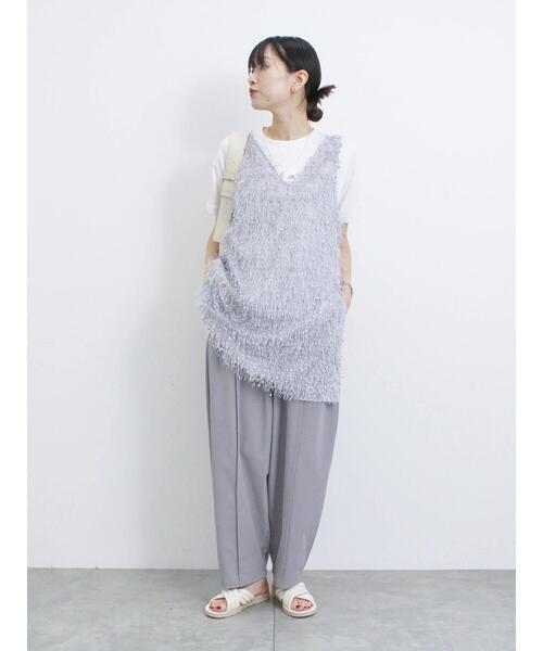 Samansa Mos2 blue（サマンサモスモスブルー）の「◎【前後2way】フラッグフリンジプルオーバー（Tシャツ/カットソー・レディース・ブラック/グレー/キナリ・F）」の21枚目の写真