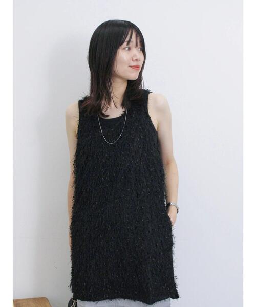 Samansa Mos2 blue（サマンサモスモスブルー）の「◎【前後2way】フラッグフリンジプルオーバー（Tシャツ/カットソー・レディース・ブラック/グレー/キナリ・F）」の20枚目の写真