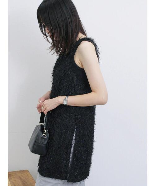 Samansa Mos2 blue（サマンサモスモスブルー）の「◎【前後2way】フラッグフリンジプルオーバー（Tシャツ/カットソー・レディース・ブラック/グレー/キナリ・F）」の19枚目の写真