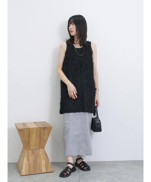 Samansa Mos2 blue（サマンサモスモスブルー）の「◎【前後2way】フラッグフリンジプルオーバー（Tシャツ/カットソー・レディース・ブラック/グレー/キナリ・F）」の17枚目の写真