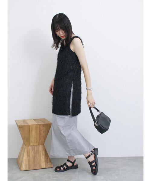 Samansa Mos2 blue（サマンサモスモスブルー）の「◎【前後2way】フラッグフリンジプルオーバー（Tシャツ/カットソー・レディース・ブラック/グレー/キナリ・F）」の16枚目の写真