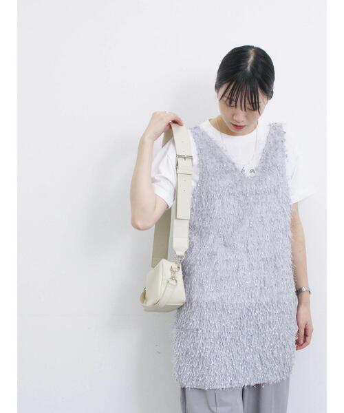 Samansa Mos2 blue（サマンサモスモスブルー）の「◎【前後2way】フラッグフリンジプルオーバー（Tシャツ/カットソー・レディース・ブラック/グレー/キナリ・F）」の9枚目の写真