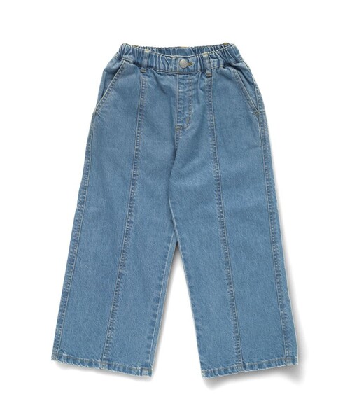 BRANSHES（ブランシェス）の「【綿100％】デニムワイドパンツ（デニムパンツ・キッズ・ブルー/ネイビー/グレー・90/100/110/120/130/140/150）」の4枚目の写真