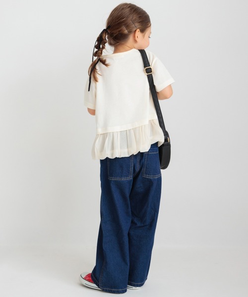 BRANSHES（ブランシェス）の「【綿100％】デニムワイドパンツ（デニムパンツ・キッズ・ブルー/ネイビー/グレー・90/100/110/120/130/140/150）」の19枚目の写真