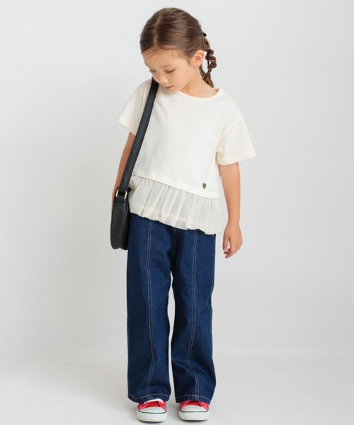 BRANSHES（ブランシェス）の「【綿100％】デニムワイドパンツ（デニムパンツ・キッズ・ブルー/ネイビー/グレー・90/100/110/120/130/140/150）」の18枚目の写真