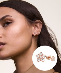 Flower Stud Earring レーディスピアス ローズゴールド／シルバー／ゴールド　片耳用