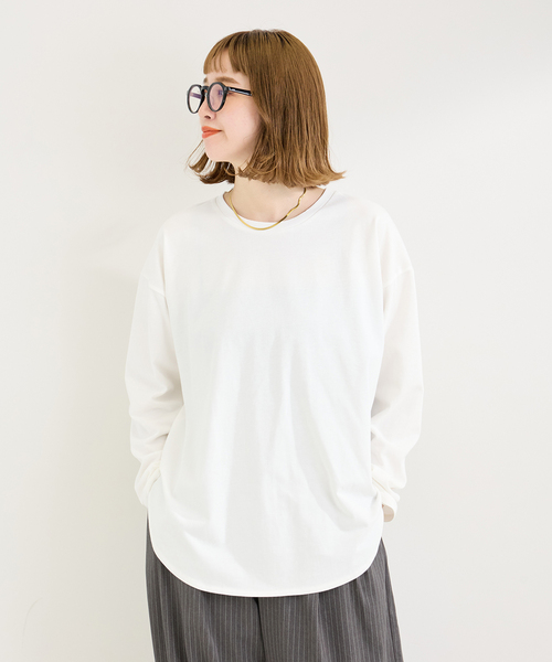 B.C STOCK（ベーセーストック）の「《追加4》裾ラウンドロンTEE（Tシャツ/カットソー・レディース・ホワイト/ブラック/ブラック系その他・FREE）」の21枚目の写真