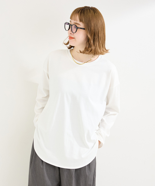 B.C STOCK（ベーセーストック）の「《追加4》裾ラウンドロンTEE（Tシャツ/カットソー・レディース・ホワイト/ブラック/ブラック系その他・FREE）」の20枚目の写真