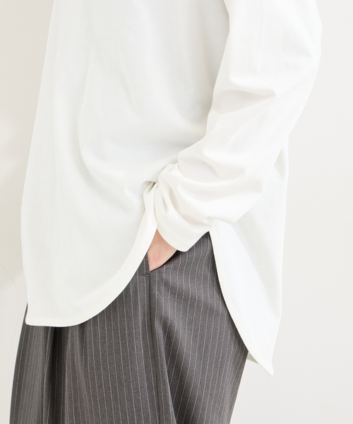 B.C STOCK（ベーセーストック）の「《追加4》裾ラウンドロンTEE（Tシャツ/カットソー・レディース・ホワイト/ブラック/ブラック系その他・FREE）」の17枚目の写真