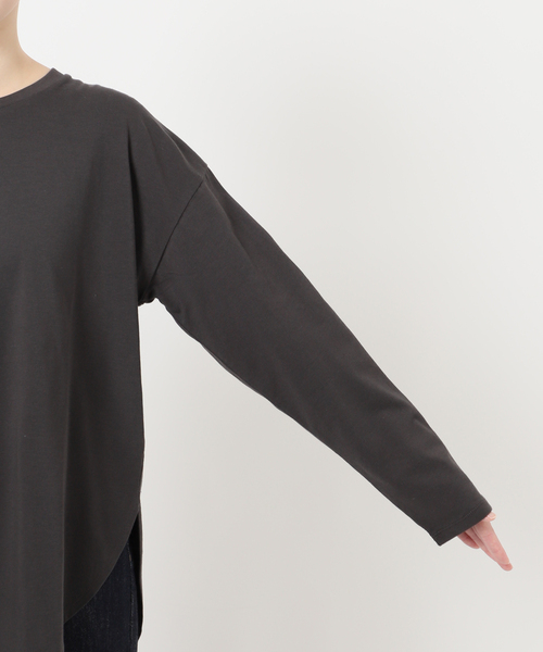 B.C STOCK（ベーセーストック）の「《追加4》裾ラウンドロンTEE（Tシャツ/カットソー・レディース・ホワイト/ブラック/ブラック系その他・FREE）」の12枚目の写真