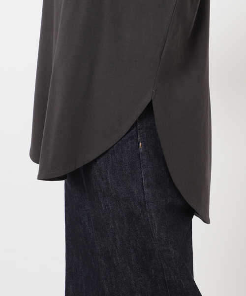 B.C STOCK（ベーセーストック）の「《追加4》裾ラウンドロンTEE（Tシャツ/カットソー・レディース・ホワイト/ブラック/ブラック系その他・FREE）」の10枚目の写真