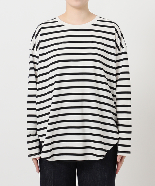 B.C STOCK（ベーセーストック）の「《追加4》裾ラウンドロンTEE（Tシャツ/カットソー・レディース・ホワイト/ブラック/ブラック系その他・FREE）」の7枚目の写真